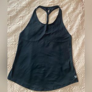 Forever 21 XS, black, spandex-like, tank top with open back.